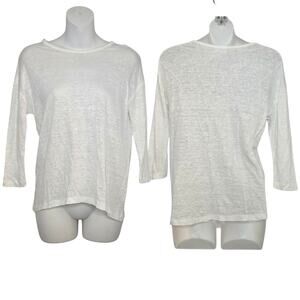 J. Jill Love Linen 100% Linen 3/4 Sleeve Crewneck Top Size XS NWOT